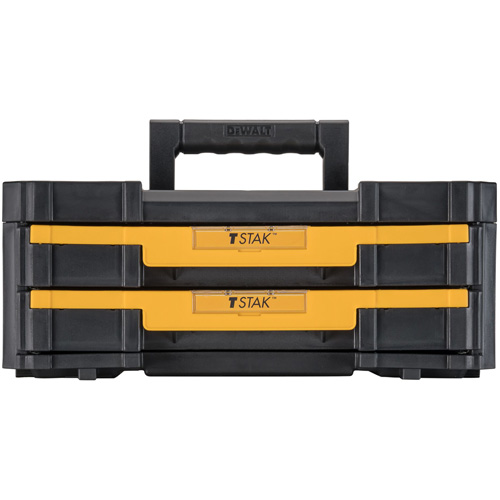 Coffre &agrave; outils avec tiroirs doubles peu profonds TSTAK IV, 16-1/4" x 12-1/4" x 6-3/8", Noir Pronet Distribution