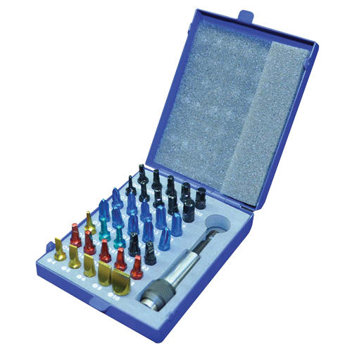 Jeu d'embouts &agrave; ins&eacute;rer de couleur avec boîtier en m&eacute;tal Pronet Distribution