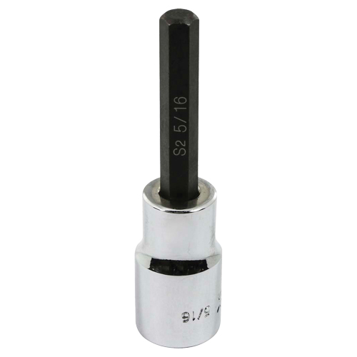 Bit Socket, Hex, 5/16" x 3-1/4" L, 1/2" Square Drive Drive Pronet Distribution