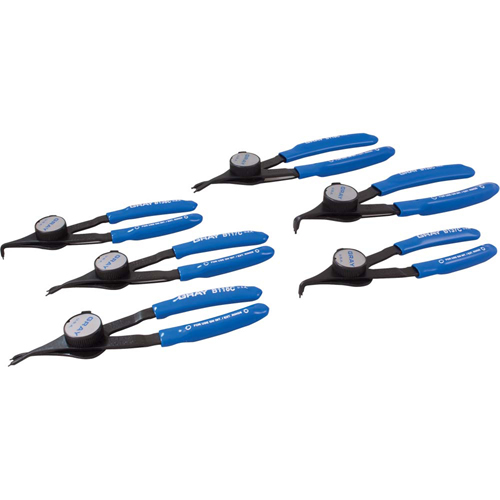 Convertible Retaining Ring Plier Set - Includes Plastic Case, 6 Pieces Pronet Distribution