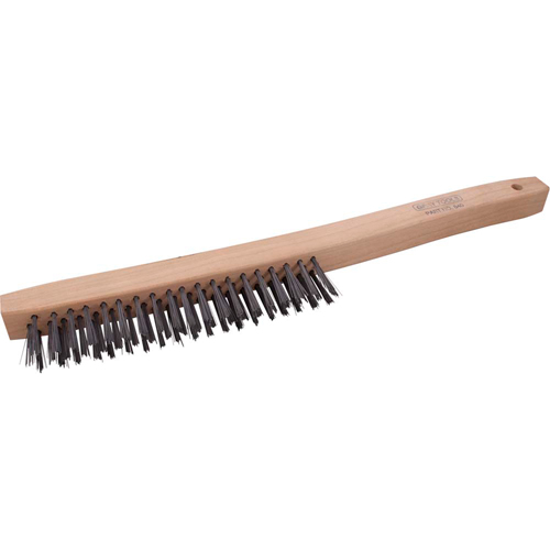 Long Handle Industrial-Duty Scratch Brush, Steel, 3 x 19 Wire Rows, 14" Long Pronet Distribution