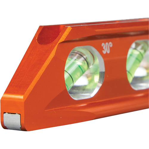 Torpedo Billet Level, 8" L, Aluminum, 4 Vials, Magnetic Pronet Distribution