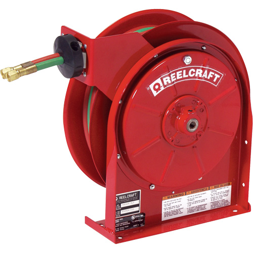 Spring Retractable Welding Hose Reel, Welding Gases, 1/4" x 25', Dual Hose, 200 psi Pronet Distribution
