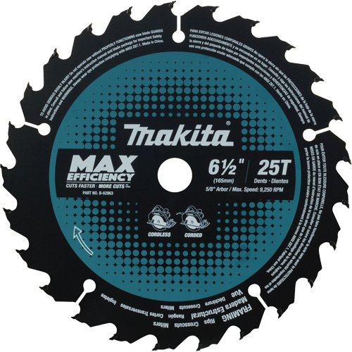 Lame de scie circulaire efficacit&eacute; maximale, 6-1/2", 25 dents, Pour Stratifi&eacute;/Bois Pronet Distribution