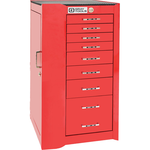 Pro+ Left Side Rider Tool Cabinet, 8 Drawers, 19" W x 19" D x 36-1/2" H, Red Pronet Distribution