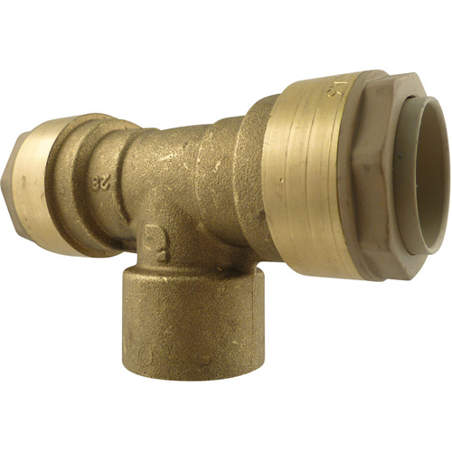 Quickline Air Piping Tee Connect, Brass, 1/2" Pronet Distribution