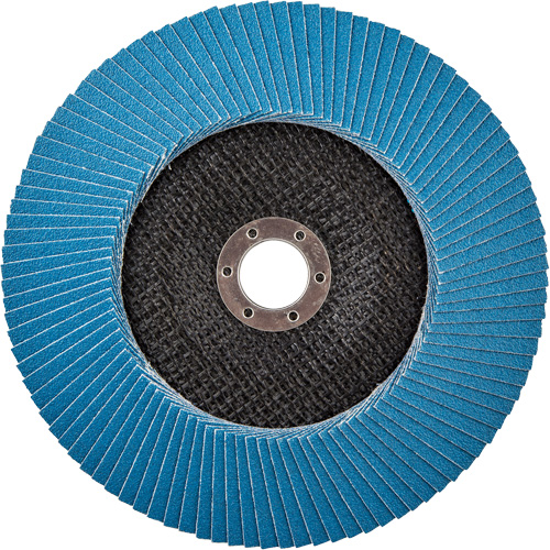 Disque &agrave; lamelles &agrave; grain grossier BlueFire, 7" x 7/8", Type 27, Grain 80, Alumine de zirconium Pronet Distribution
