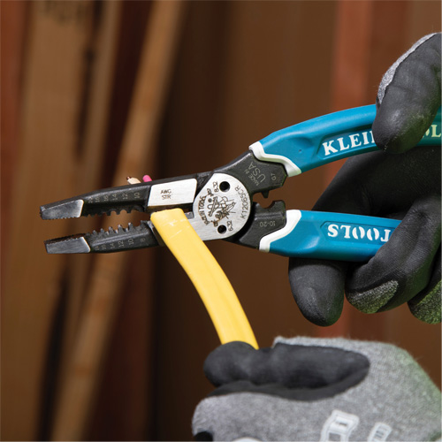 Klein-Kurve&reg; Heavy-Duty Wire Stripper, Cutter & Crimper Multi-Tool, 8-1/4" L, 8 - 20 AWG Pronet Distribution