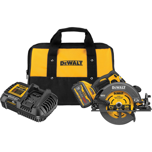Ensemble de scie circulaire sans balai Flexvolt Max avec frein &eacute;lectrique, 7-1/4", 60 V Pronet Distribution