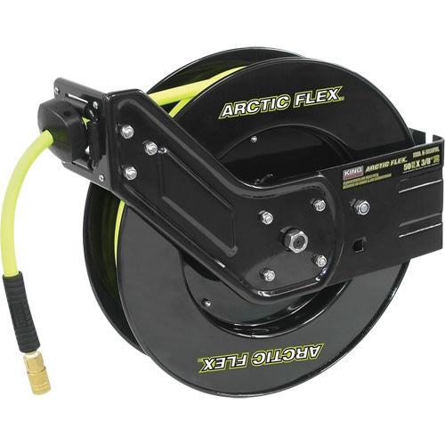 Retractable Hose Reel with Hybrid Polymer Hose, Air, 3/8" x 50', Single Hose, 300 psi Pronet Distribution