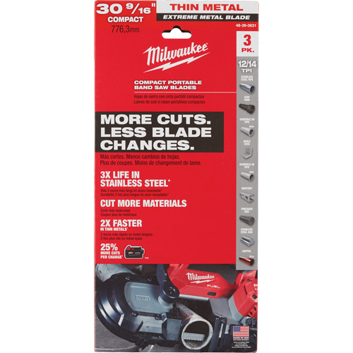 Lames-ruban pour coupes de m&eacute;taux extr&ecirc;mes, Acier rapide, 30-9/16" lo x 1/2" la x &eacute;paisseur 0,02", 12/14 dents par pouce Pronet Distribution