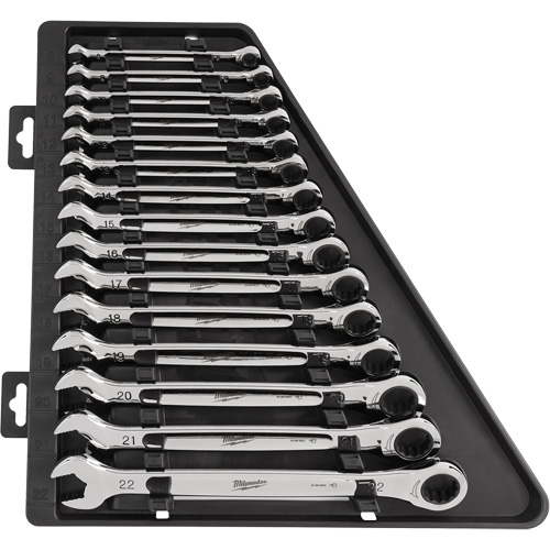 Ratcheting Wrench Set, Combination, 15 Pieces, Metric Pronet Distribution