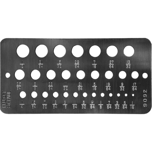 Gabarit de diam&egrave;tres pour foret fractionnaires Drillco Pronet Distribution