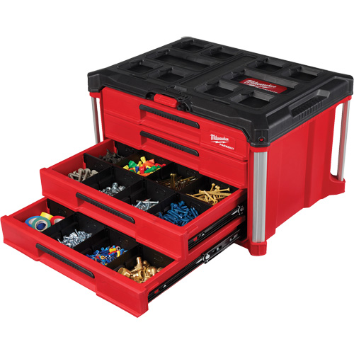 PackOut 4-Drawer Tool Box, 16-3/10" x 22-1/5" x 14-3/10", Red Pronet Distribution