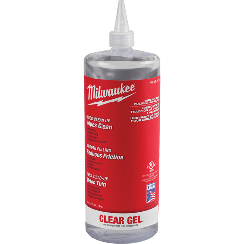Gel lubrifiant transparent pour tirer les fils & c&acirc;bles, Bouteille pressable Pronet Distribution
