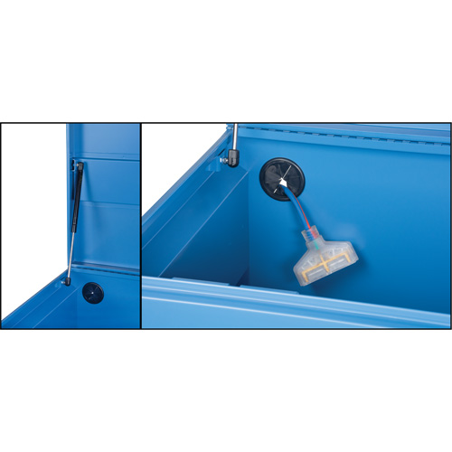 Jobsite Tool Box, 60" x 24" x 27-1/2", Steel, Blue Pronet Distribution