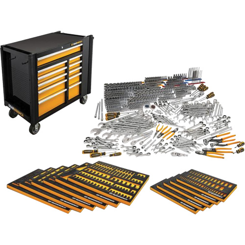 Ensemble d'outils manuels pour maître m&eacute;canicien & poste de travail mobile, 614 morceaux Pronet Distribution