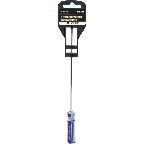 Tournevis &agrave; fente bleu transparent avec bandes, Tige de 1/8", Ronde, Prise en Plastique Pronet Distribution