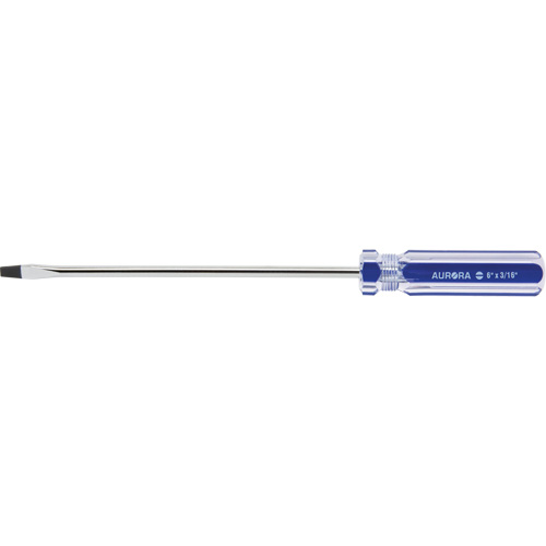 Tournevis &agrave; fente bleu transparent avec bandes, Tige de 3/16", Ronde, Prise en Plastique Pronet Distribution