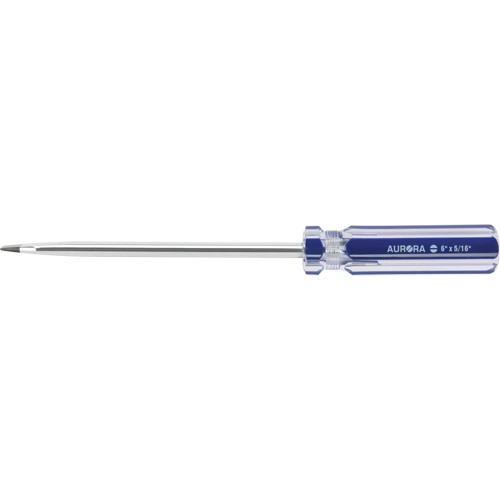 Tournevis &agrave; fente bleu transparent avec bandes, Tige de 5/16", Ronde, Prise en Plastique Pronet Distribution