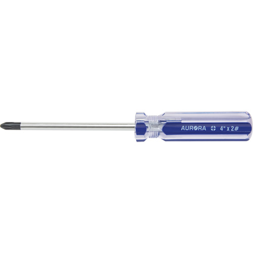 Tournevis Philips bleu transparent avec bandes, #2, Prise Plastique Pronet Distribution