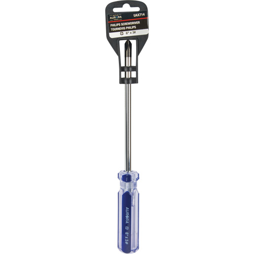 Tournevis Philips bleu transparent avec bandes, #3, Prise Plastique Pronet Distribution