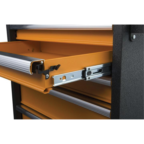 Armoire roulante pour outils s&eacute;rie GSX, 6 tiroirs, 36" la x 18-1/5" p x 37-2/5" h, Noir/Orange Pronet Distribution