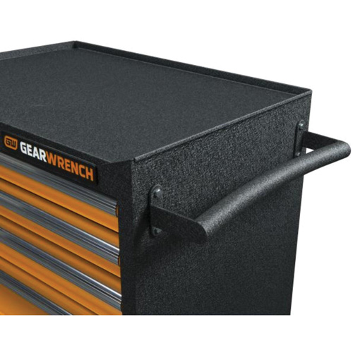 Armoire roulante pour outils s&eacute;rie GSX, 6 tiroirs, 36" la x 18-1/5" p x 37-2/5" h, Noir/Orange Pronet Distribution