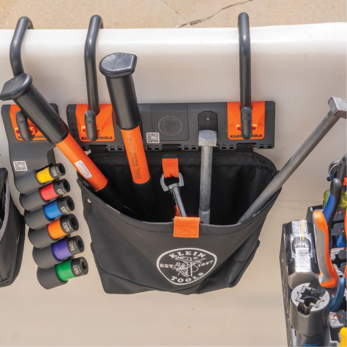 Module de poche pour quincaillerie avec crochet en S Bucket Work Centre, Nylon, 1 pochettes, Noir/Orange Pronet Distribution