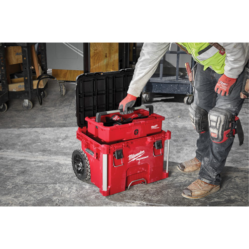 PACKOUT Rolling Tool Box, 18" x 22" x 19-1/2", Black/Red Pronet Distribution