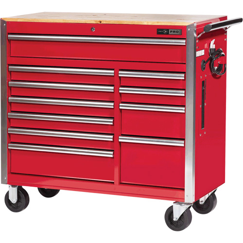PRC4211 Armoire roulante de s&eacute;rie Pro, 11 tiroirs, 42" la x 18" p x Rouge Pronet Distribution