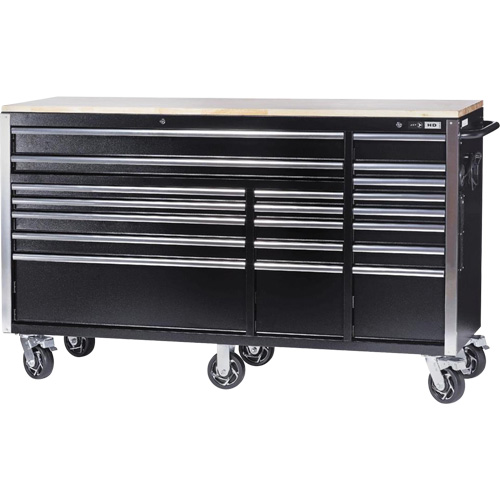 HDRC7220 Armoire mobile de s&eacute;rie HD, 20 tiroirs, 72" la x 24" p x 42-3/10" h, Noir Pronet Distribution