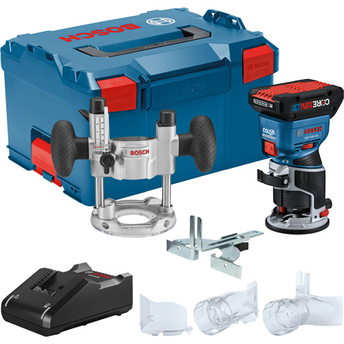 Brushless Colt Palm Router Kit with CORE18V&reg; 4 Ah Advanced Power Battery & Plunge Base Pronet Distribution