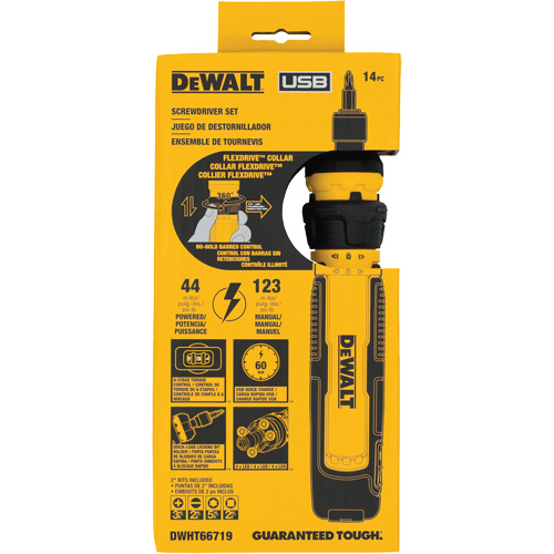 Jeu de tournevis sans fil de 14 morceaux avec commande FLEXDRIVE, 4 V, 44 lb-po/5 Nm couple max. Pronet Distribution