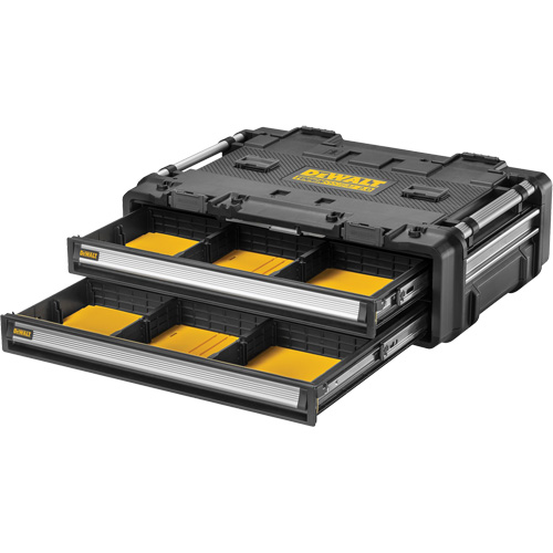 Bloc &agrave; 2 tiroirs TOUGHSYSTEM 2.0 DXL, 30" x 21-13/20" x 10", Noir/Jaune Pronet Distribution
