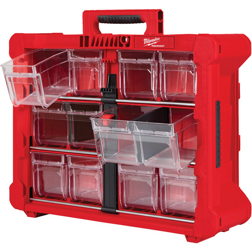 PACKOUT Tilt Bin Organizer, 15-1/5" x 19-7/10" x 6-7/10", Black/Red Pronet Distribution