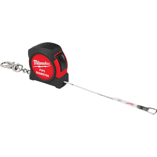 Ruban &agrave; mesurer pour diam&egrave;tre de tuyau, 6,5', Marques de goujon 1/100&egrave;me de pouce Pronet Distribution