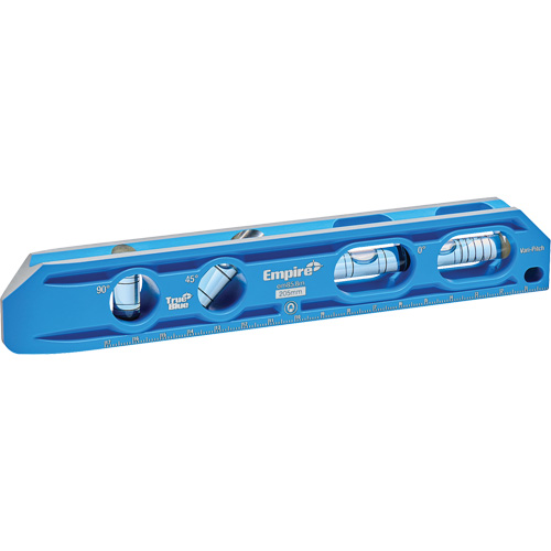 Niveau torpille moul&eacute; sous pression TRUE BLUE, 8" lo, Aluminium, 4 fioles, Magn&eacute;tique Pronet Distribution