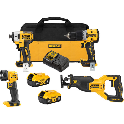 XR&reg; Brushless Cordless 4-Tool Combo Kit, Lithium-Ion, 20 V Pronet Distribution