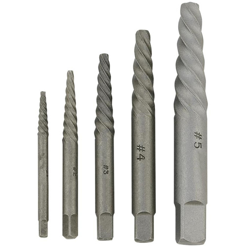 Jeu d'extracteurs de vis h&eacute;licoidale JSSE-5S , Acier alli&eacute; Pronet Distribution