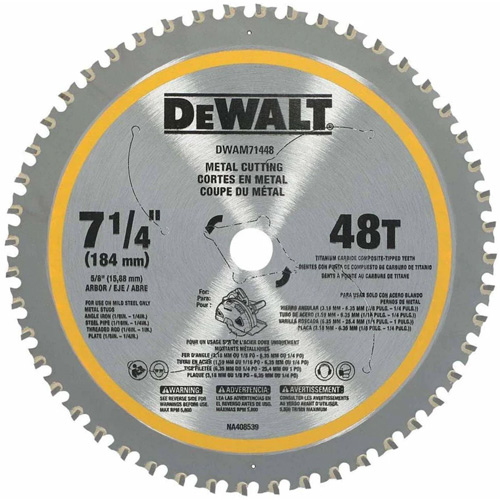 Circular Saw Blade, 7-1/4", 48 Teeth, Metal Use Pronet Distribution