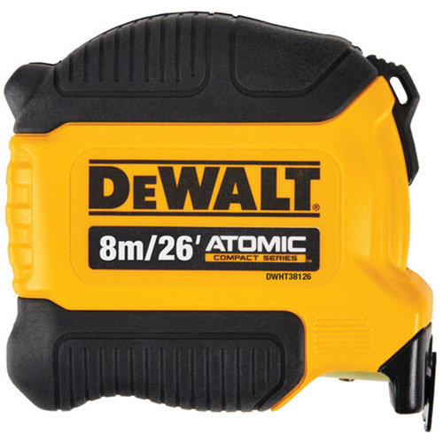 ATOMIC COMPACT SERIES Tape Measure, 26'/8 m, Imperial & Metric Graduations Pronet Distribution