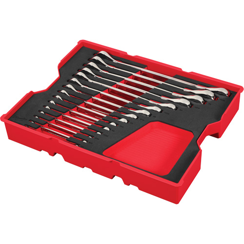 SAE Wrench Set with Tray for PACKOUT Drawers, Ratcheting Combination, 15 Pieces, Imperial Pronet Distribution
