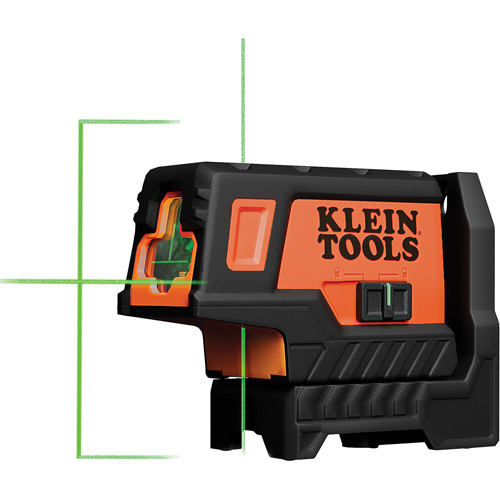 Niveau laser compact &agrave; lignes vertes en croix avec point daplomb Pronet Distribution