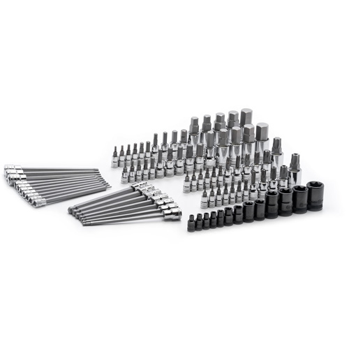 Jeu de forets SAE/m&eacute;triques, Torx externe/Hexagonale/Sph&egrave;re hexagonale/Torx/Torx inviolable, Prise 1/4"/3/8"/1/2", 84 mr Pronet Distribution