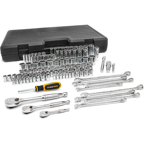 Jeu d'outils pour m&eacute;caniciens &agrave; 6 et 12 pans standards et profonds de 1/4", 3/8" et 1/2" SAE/m&eacute;triques Pronet Distribution