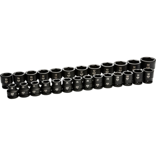 6 Point Metric Socket Set, 26 Pcs, Impact, 3/4" Drive Size Pronet Distribution