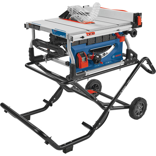 Scie &agrave; table de chantier avec support roulant Gravity-Rise, 120 V, 15 A, 3800 tr/min Pronet Distribution