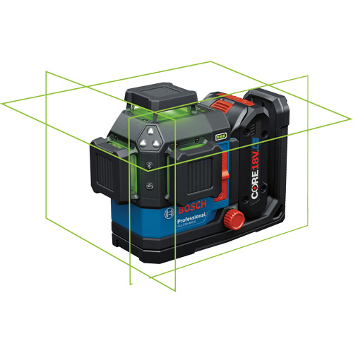 Laser dalignement/nivellement 360 connect&eacute; &agrave; faisceau vert &agrave; trois points Pronet Distribution