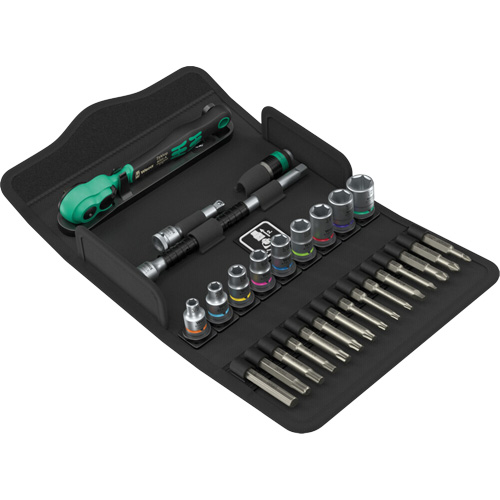 SA 15 Zyklop Comfort Ratchet Set with Reversing Lever, 28 Pcs, 1/4" Drive Size Pronet Distribution
